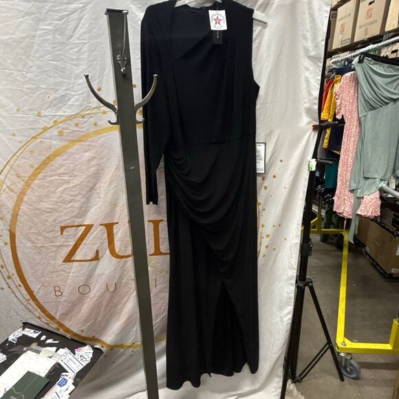 Betsy and Adam Plus Womens Knit One-Sleeve Evening Dress Size 18W - Picture 2 of 4